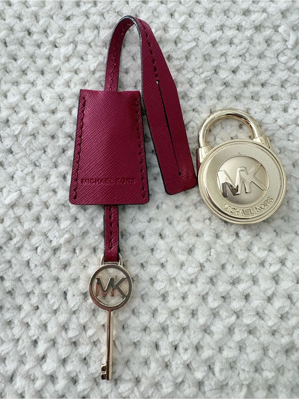 Michael Kors Gold-Tone Padlock and Key Bag Charm Set
